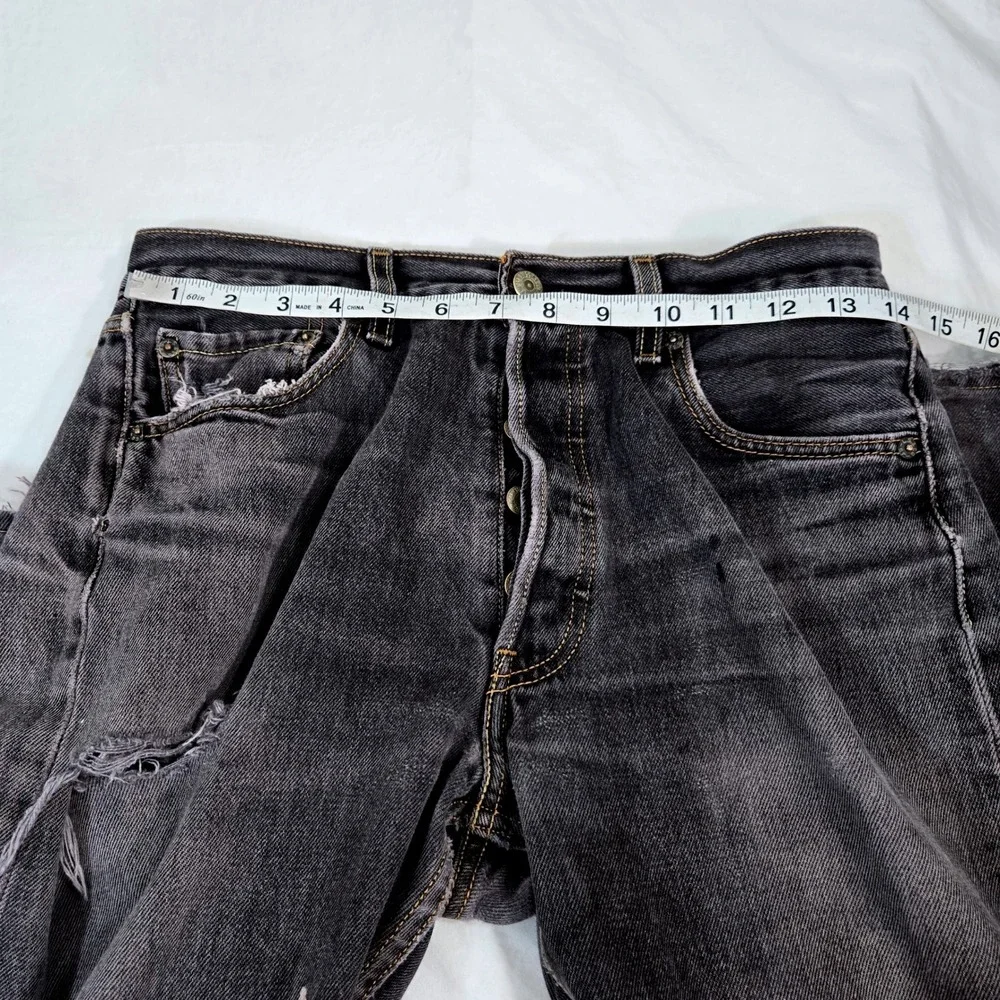 VTG Levis 501 Black Thrashed Jeans Mens 31x32  Distressed‎ Grunge Made in Mexico